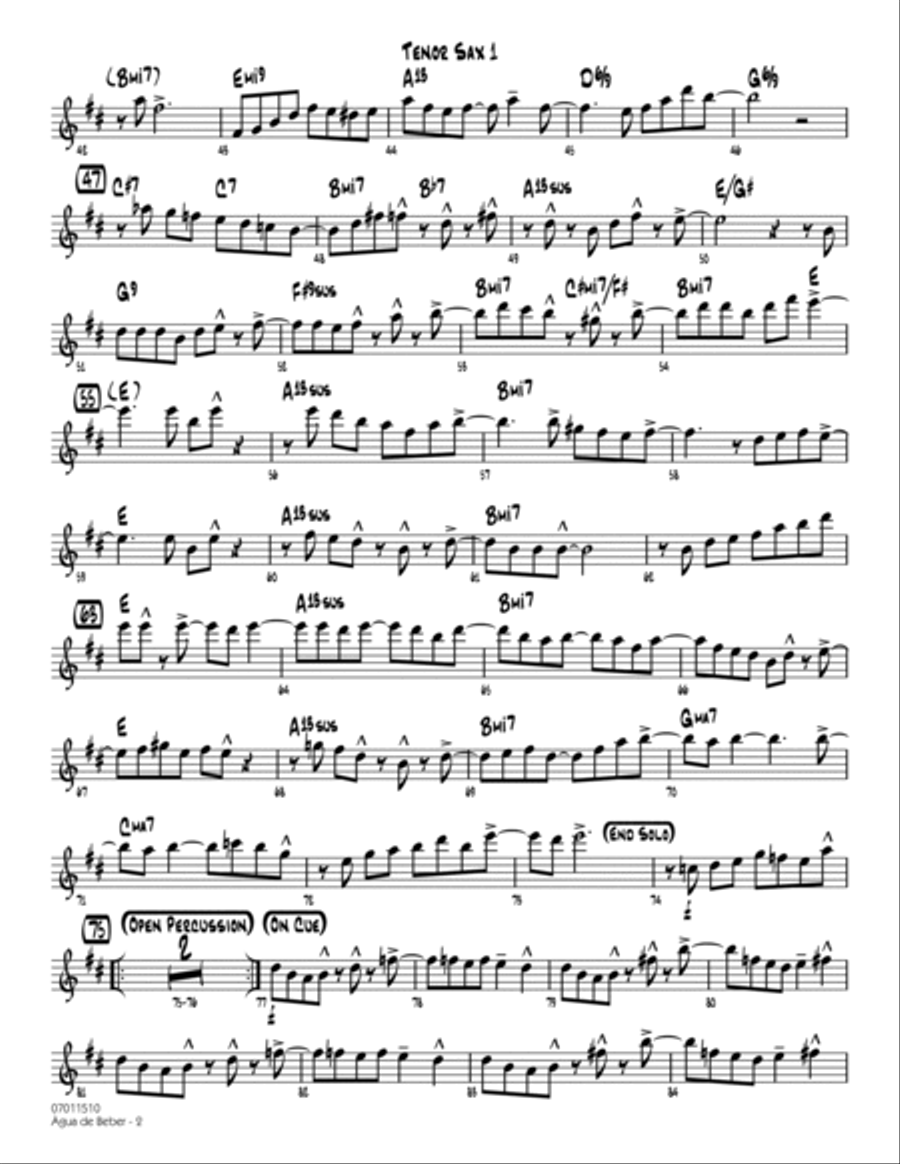 Agua de Beber (Water to Drink) - Tenor Sax 1 Tenor Saxophone scores gallery preview page 2