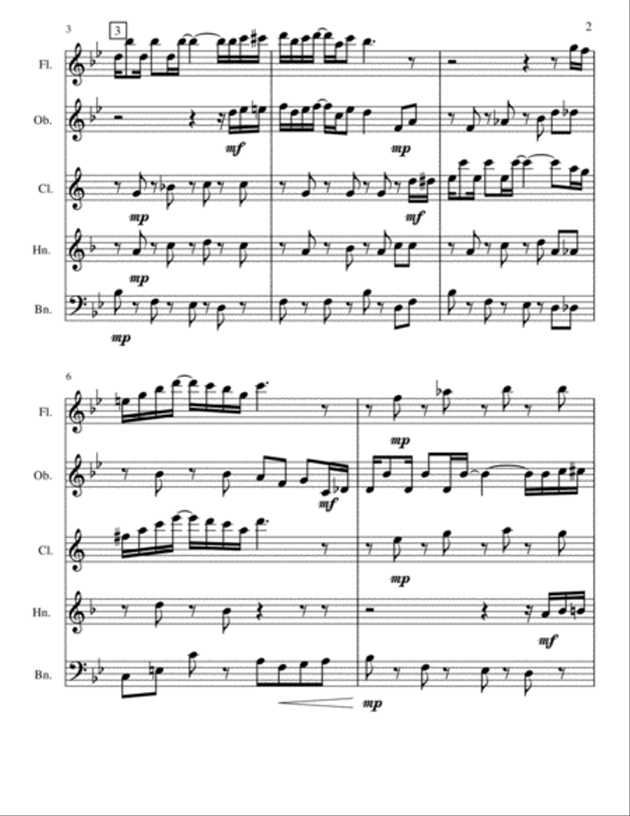 The Entertainer/Maple Leaf Rag Woodwind Quintet scores gallery preview page 2