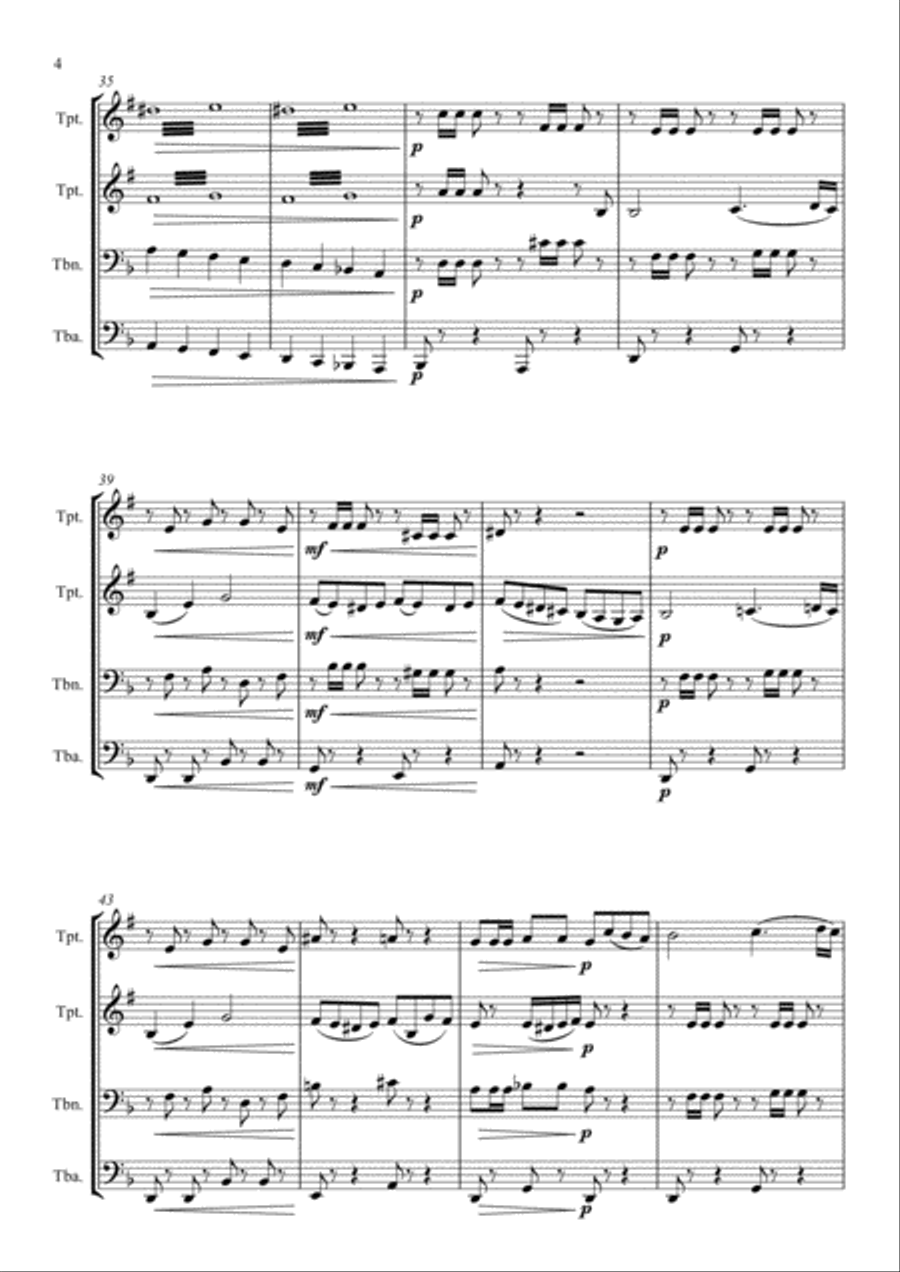 Marching Rondo (Brass Quartet) Brass Quartet scores gallery preview page 4