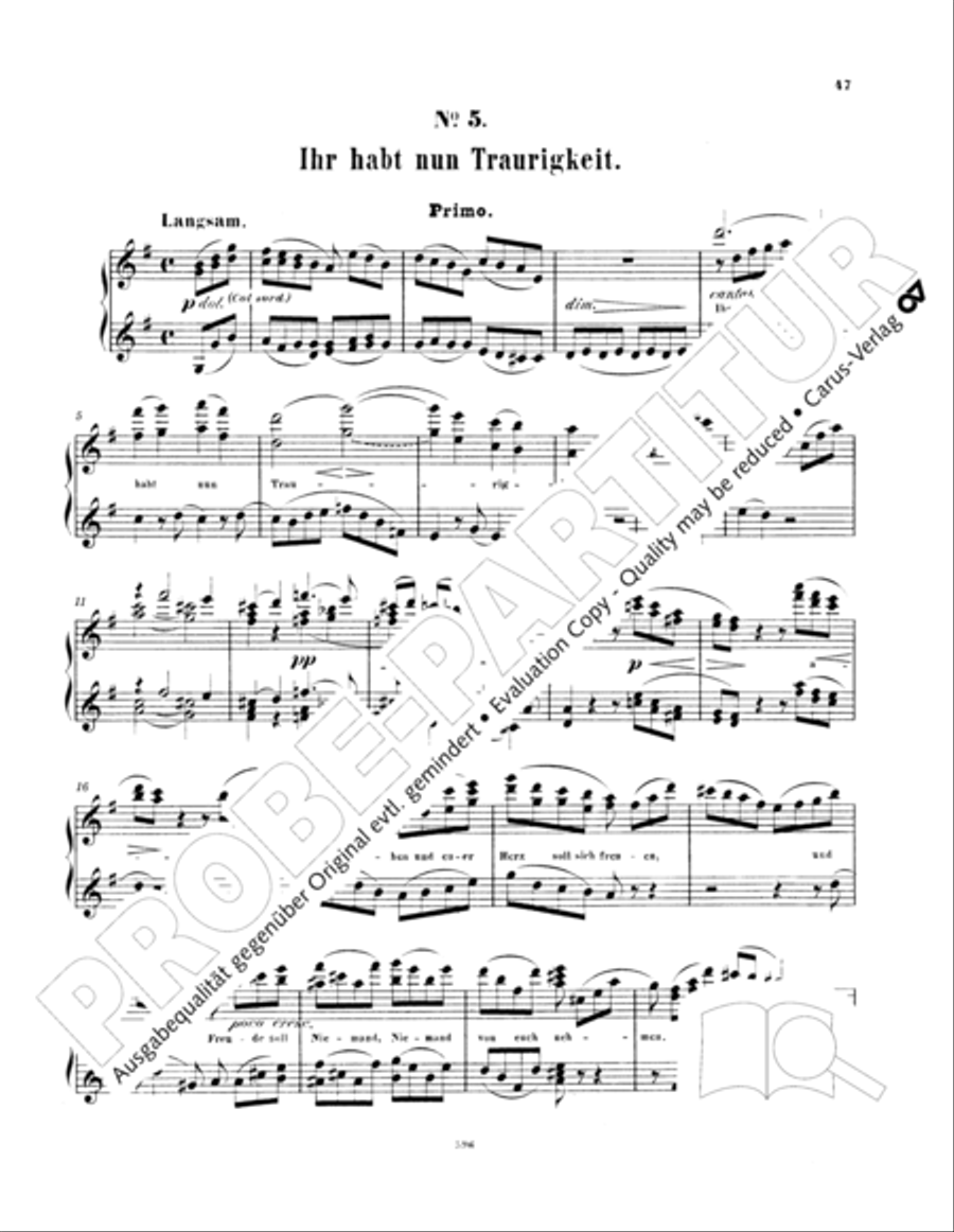 Ein Deutsches Requiem (German Requiem) Piano Duet scores gallery preview page 56