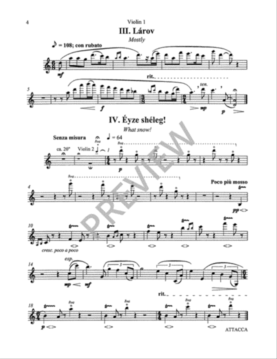 Five Hebrew Love Songs (String Parts) Choir scores gallery preview page 6