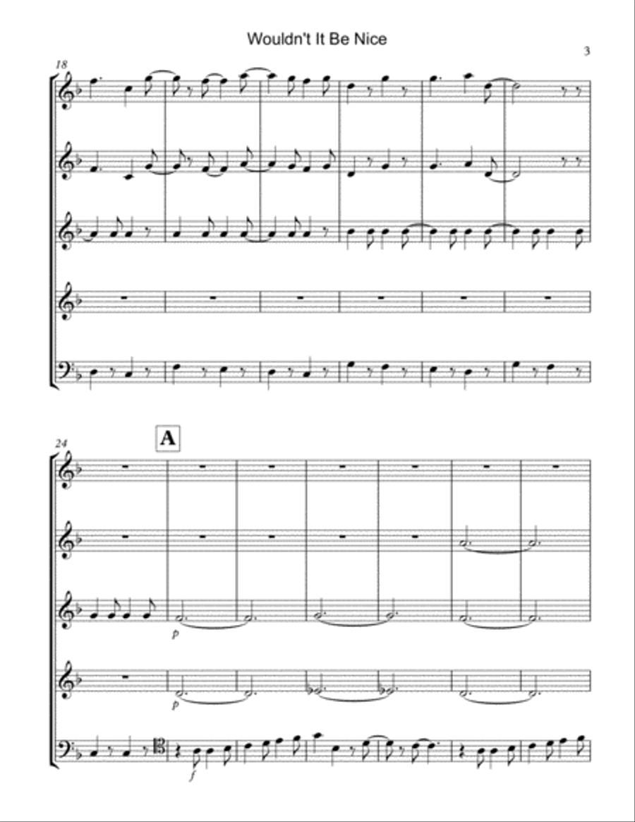 Wouldn't It Be Nice Woodwind Quintet scores gallery preview page 3