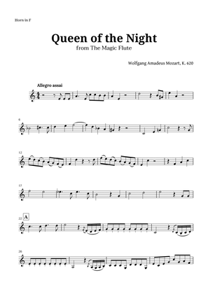 Book cover for Queen of the Night by Mozart for French Horn Solo