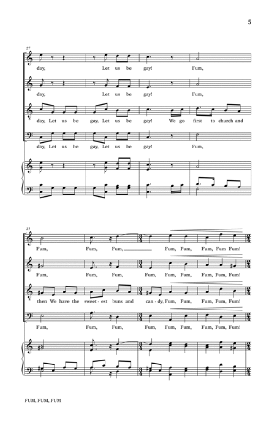 Fum, Fum, Fum 4-Part scores gallery preview page 4