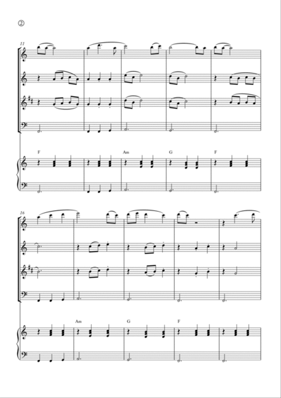Je Te Laisserai Des Mots Woodwind Quartet scores gallery preview page 2