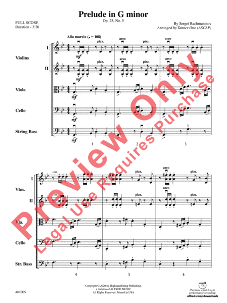 Prelude in G Minor String Orchestra scores gallery preview page 4