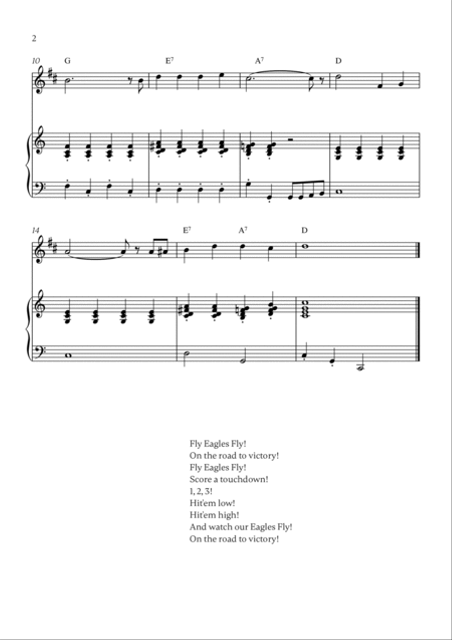 Eagles' Victory Song B-Flat Trumpet scores gallery preview page 2
