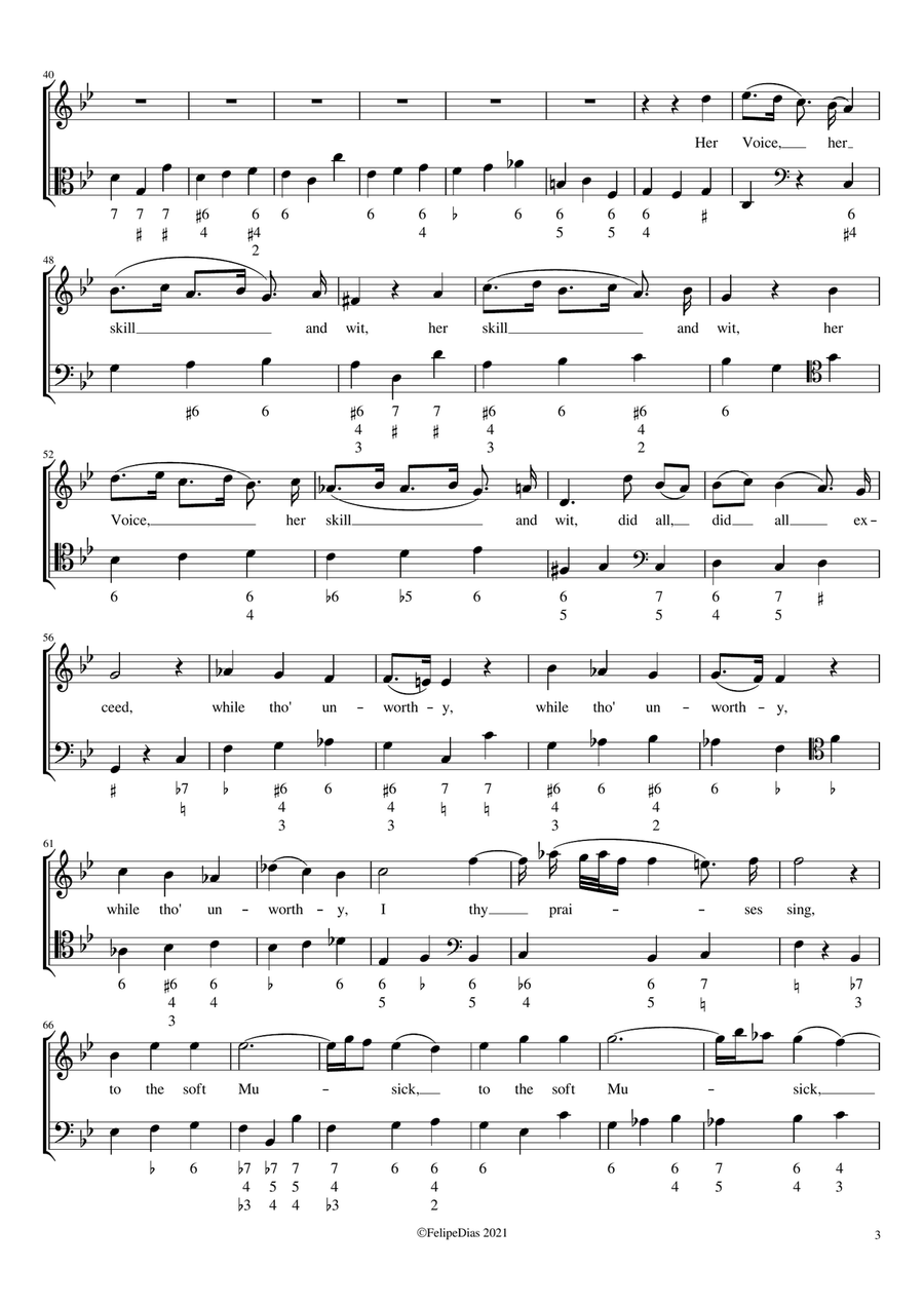Long have I fear'd: An Ode Elegiecal on the death of Mrs Arabella Hunt Voice Solo scores gallery preview page 3