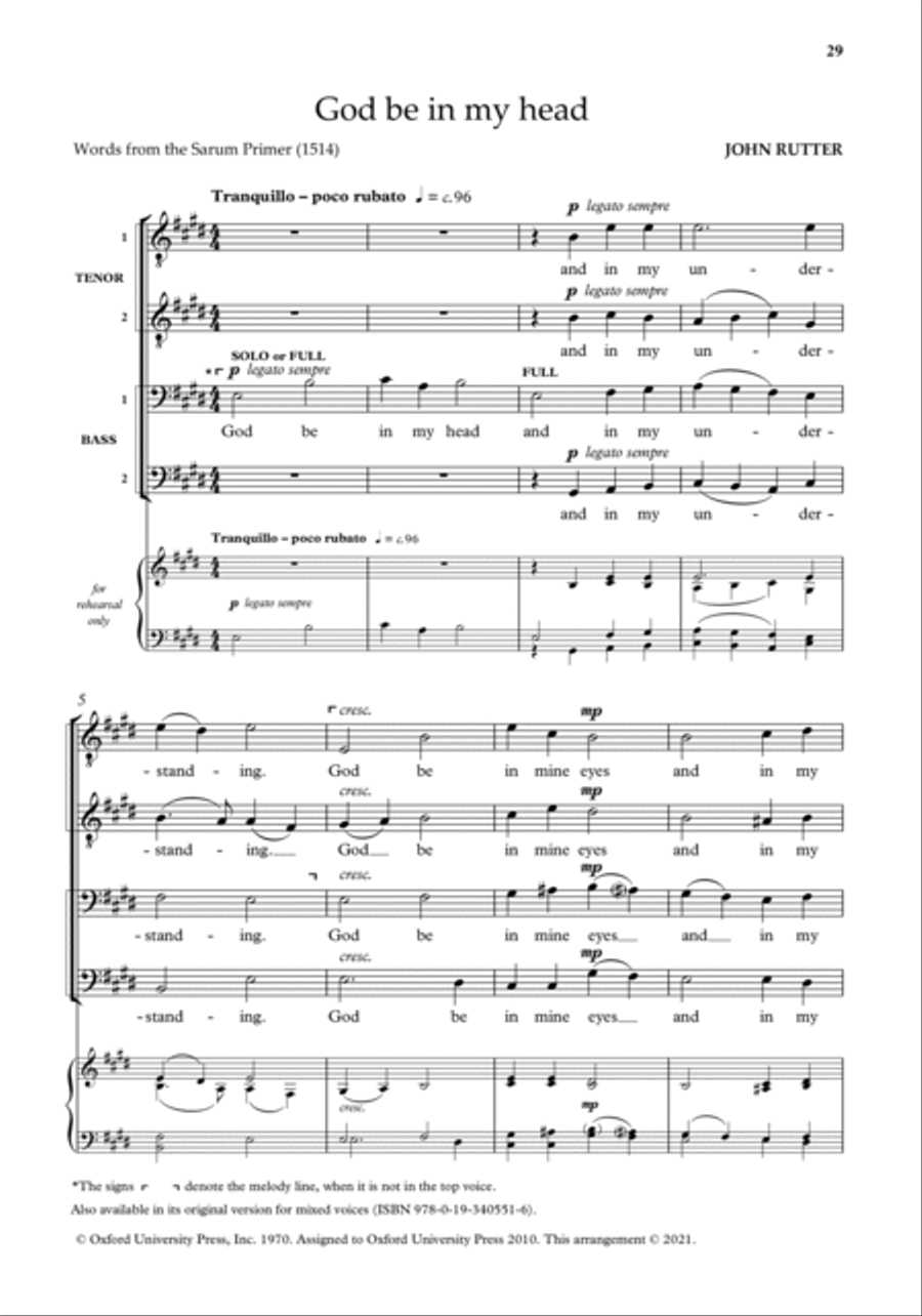 John Rutter Choral Works for TTBB choirs TTBB scores gallery preview page 11