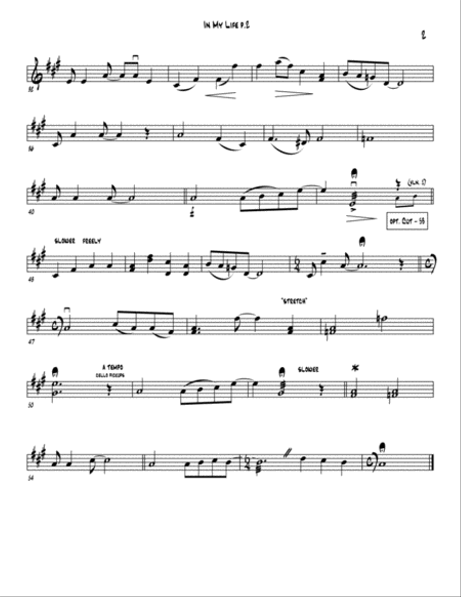 In My Life String Quartet scores gallery preview page 2