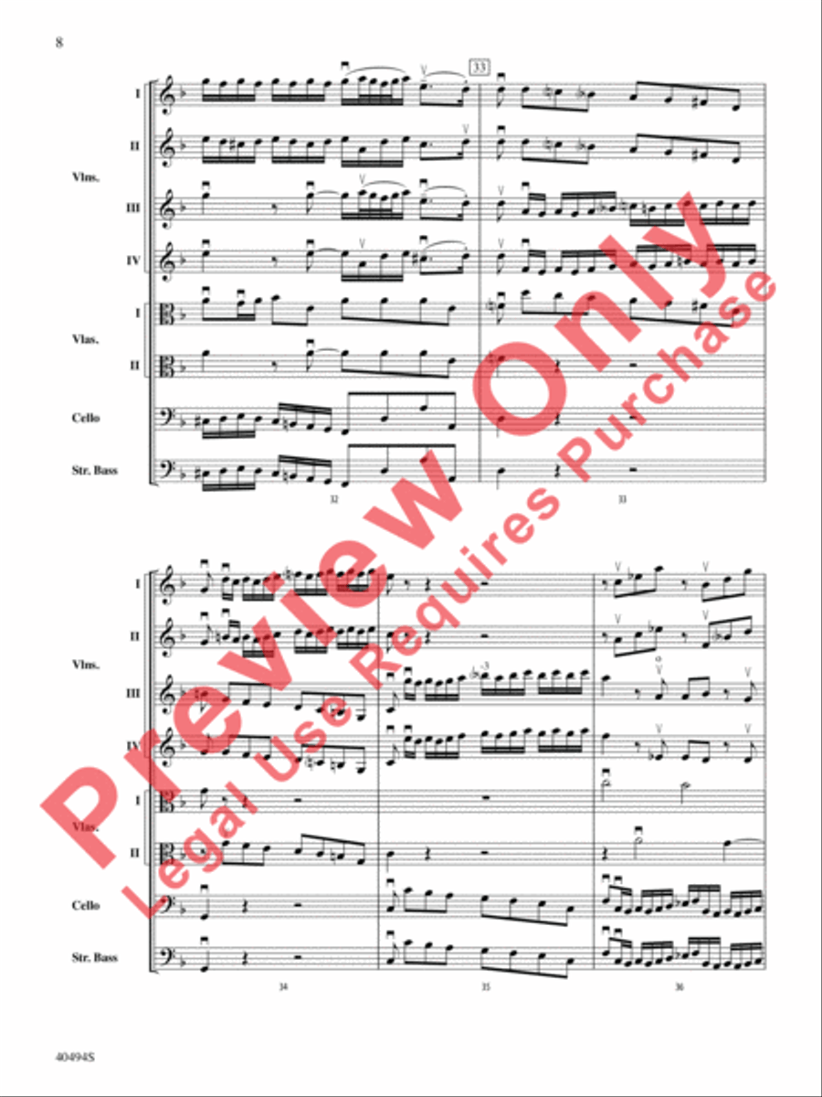 Brandenburg Concerto No. 1 in F Major String Orchestra scores gallery preview page 9