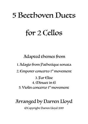 Book cover for 5 Beethoven duets for Cellos