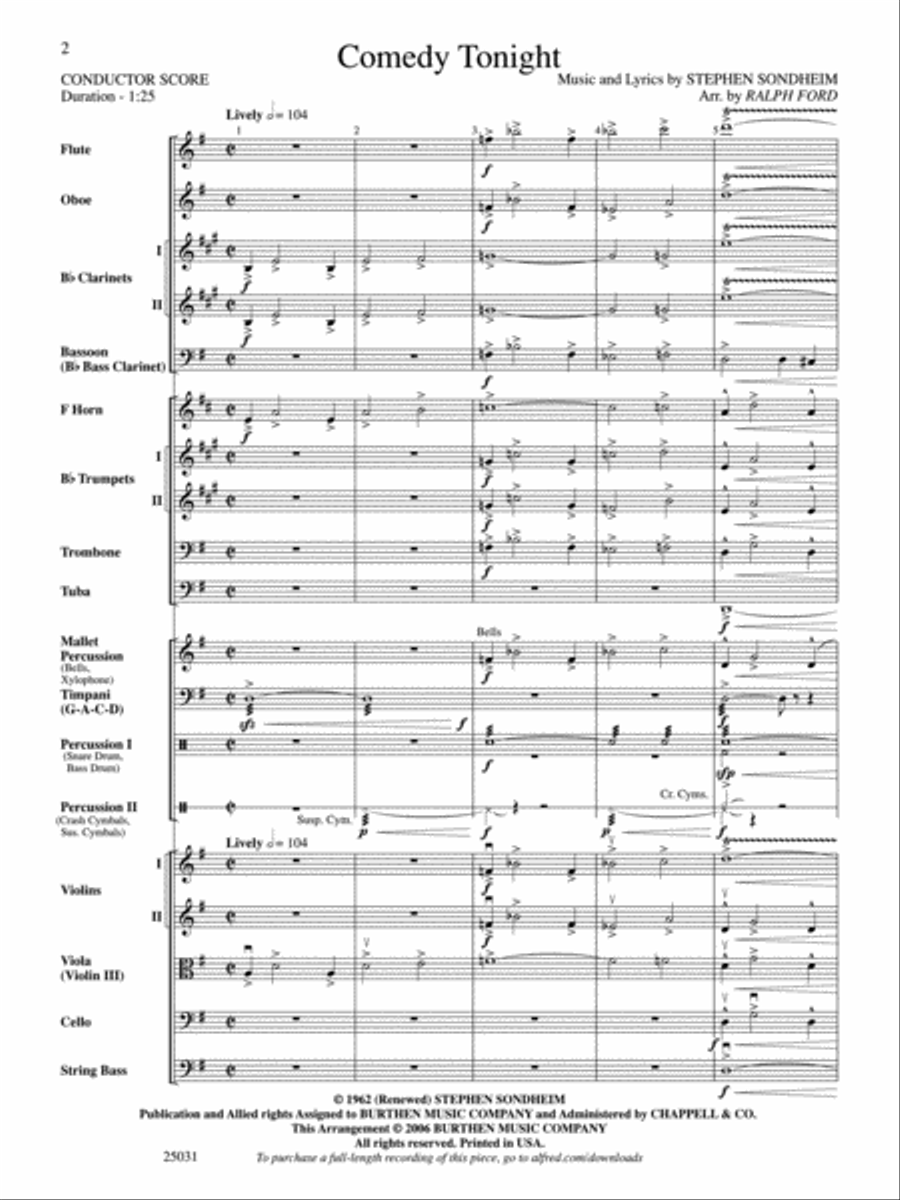 Comedy Tonight Comedy Tonight Full Orchestra scores gallery preview page 2