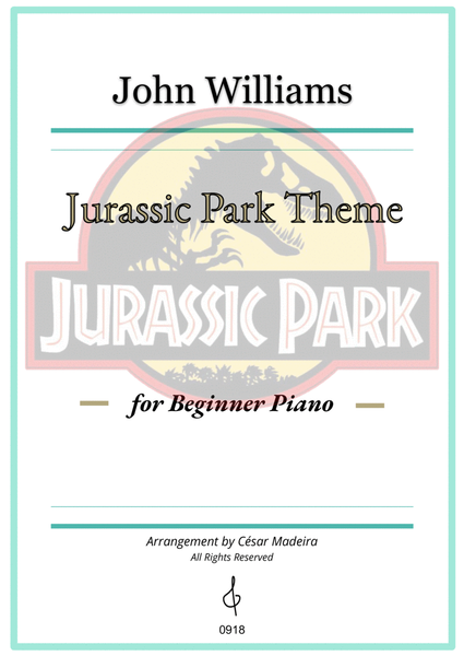 Jurassic Park Theme by John Williams for Easy Piano (Fingered) image number null