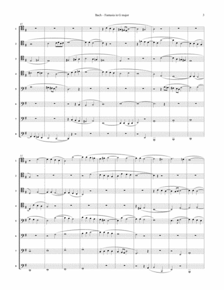 Fantasia in G major BWV 572 for 8-part Trombone Ensemble