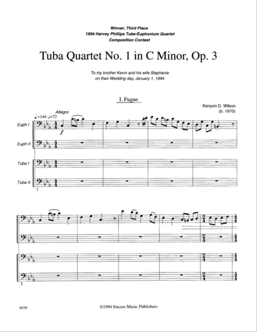 Tuba Quartet No. 1 EETT scores gallery preview page 4