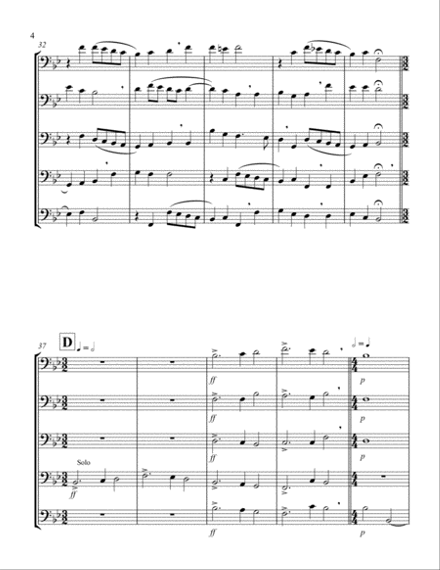 Hodie Christus Natus Est (Violoncello Quintet) String Quintet scores gallery preview page 4