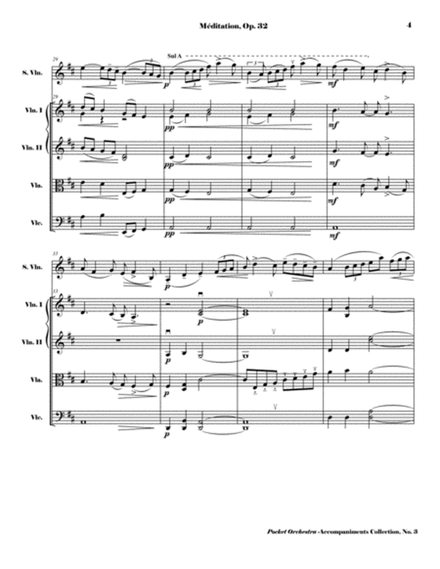 Glazunov - Meditation for Violin and String Quartet, Op. 32 (SCORE AND PARTS) image number null
