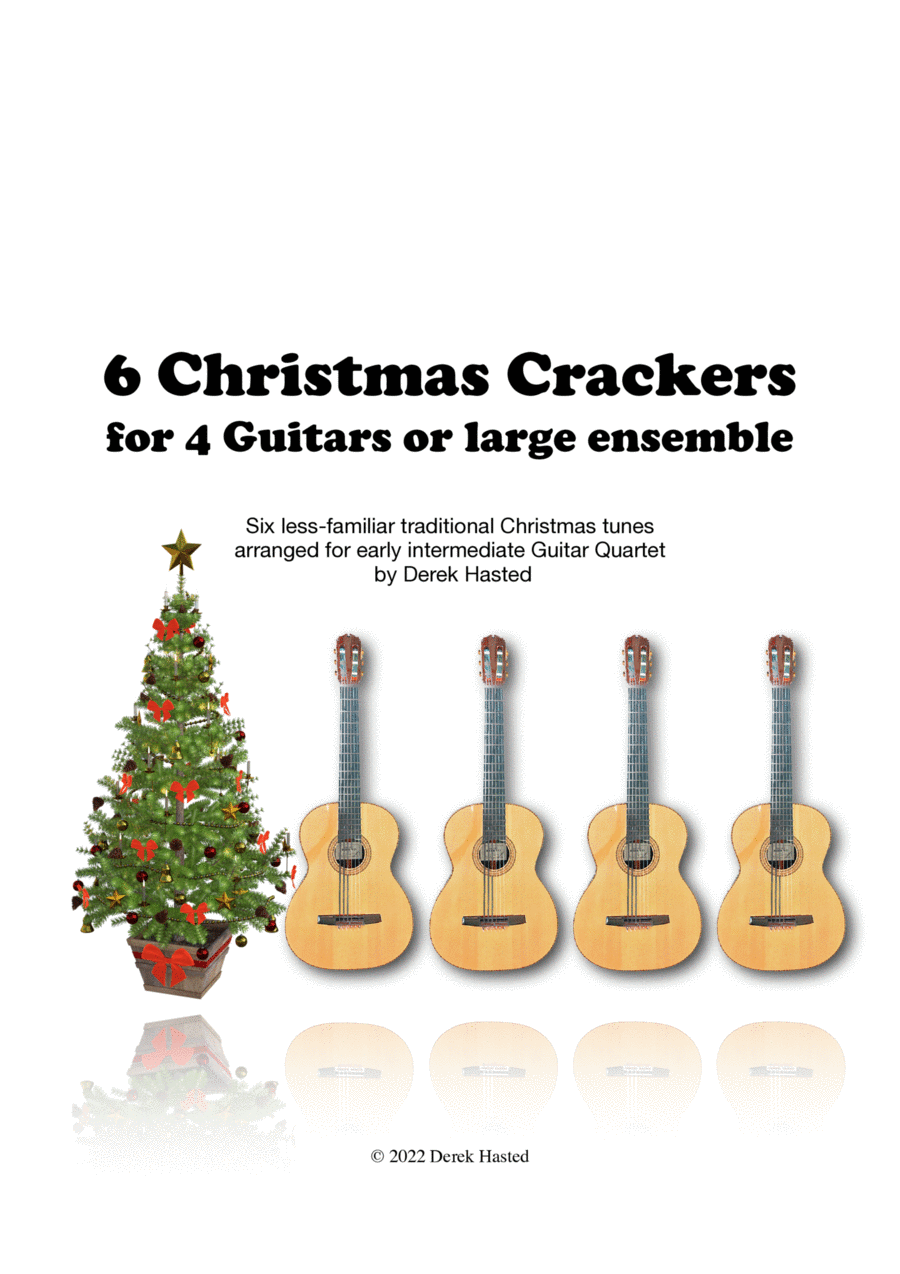 6 Christmas Crackers for 4 guitars or large ensemble Large Ensemble scores gallery preview page 1