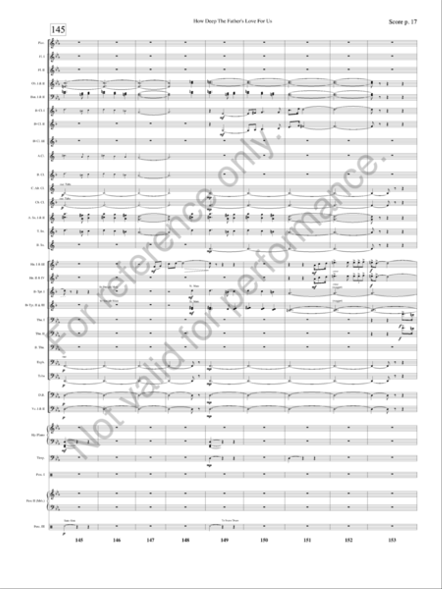 How Deep The Father's Love For Us Concert Band scores gallery preview page 20
