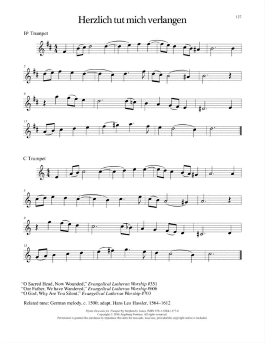 Hymn Descants for Trumpet C Trumpet scores gallery preview page 128