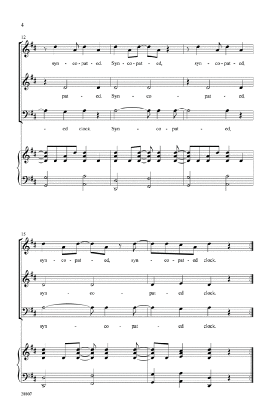 The Syncopated Clock 4-Part scores gallery preview page 3