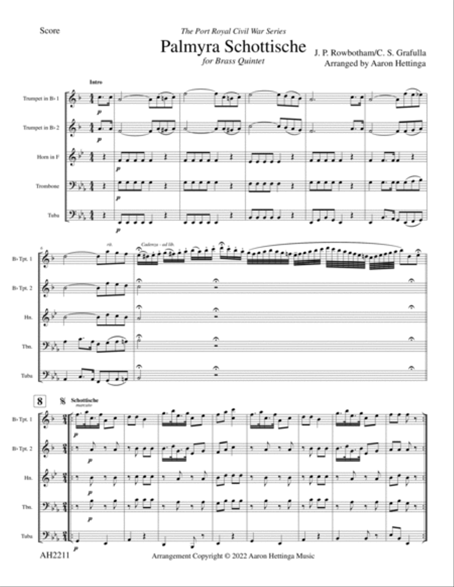 Palmyra Schottische - Port Royal Civil War Series for Brass Quintet Brass Quintet scores gallery preview page 5