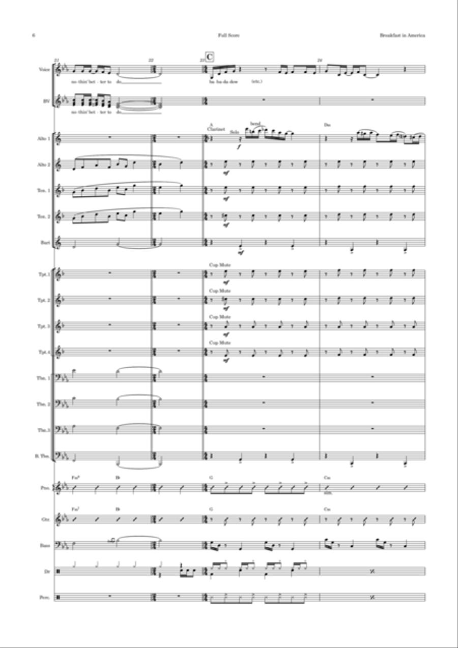 Breakfast In America Jazz Ensemble scores gallery preview page 6