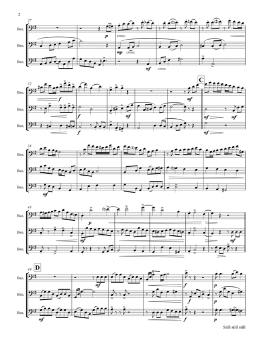 Still Still Still - Christmas song - Bassoon Trio - G Woodwind Trio scores gallery preview page 3