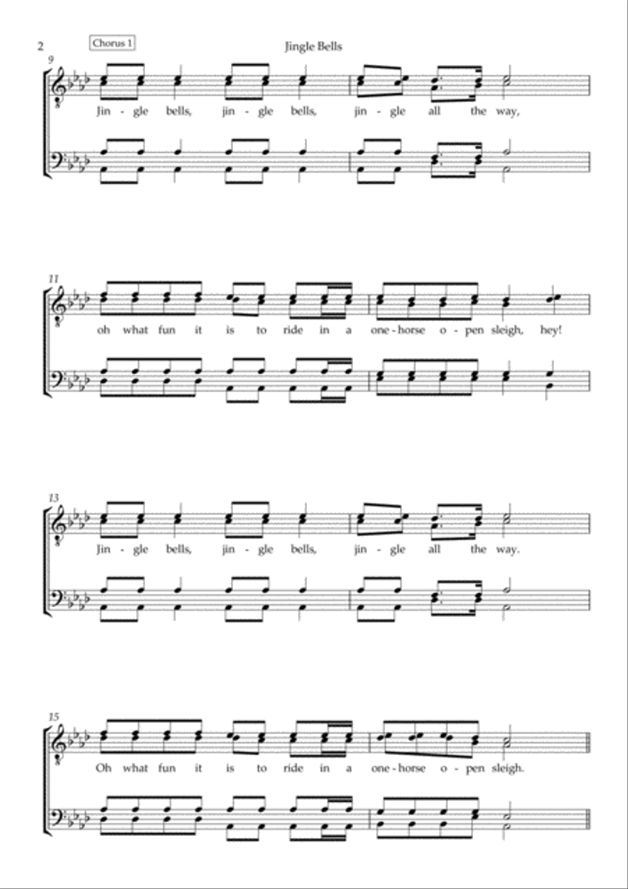 Aussie Jingle Bells TTBB scores gallery preview page 2