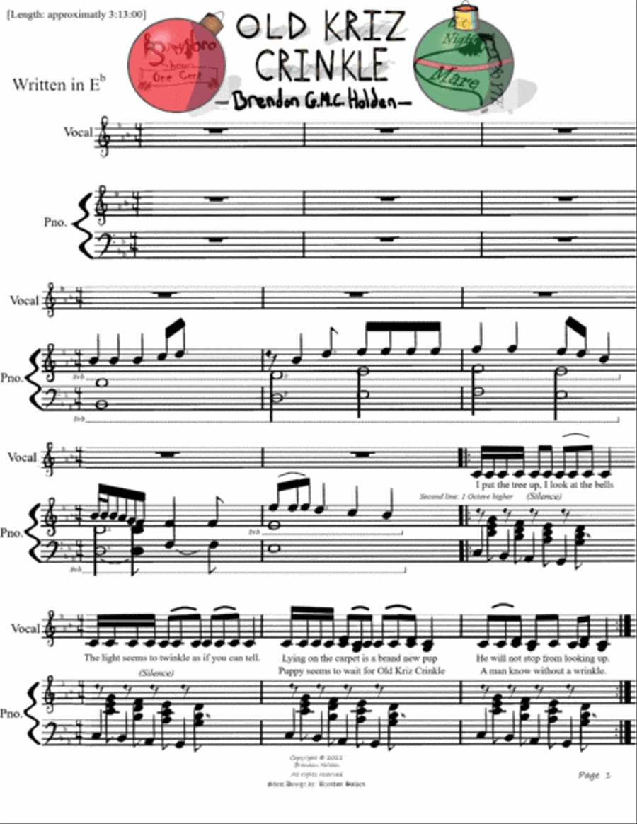 Old Kriz Crinkle Voice scores gallery preview page 3