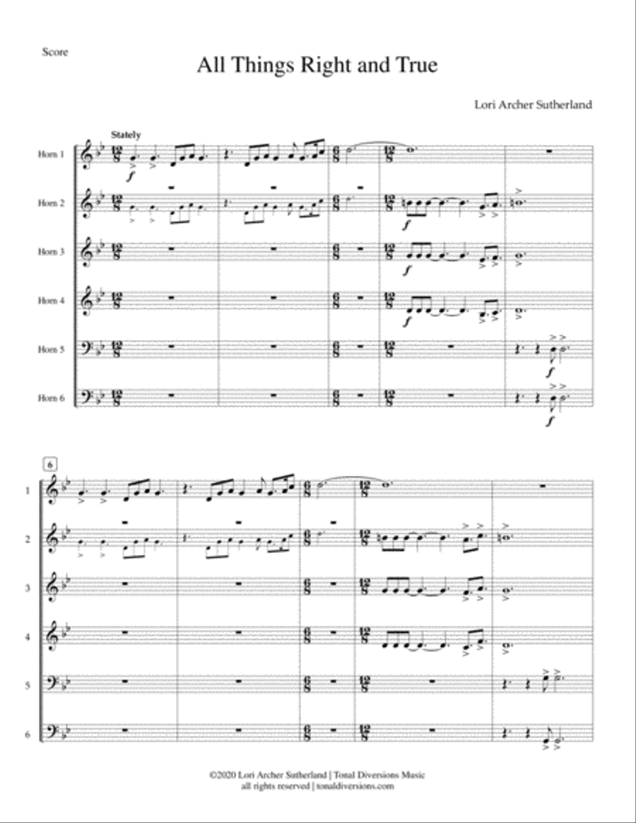 All Things Right and True Horn scores gallery preview page 2