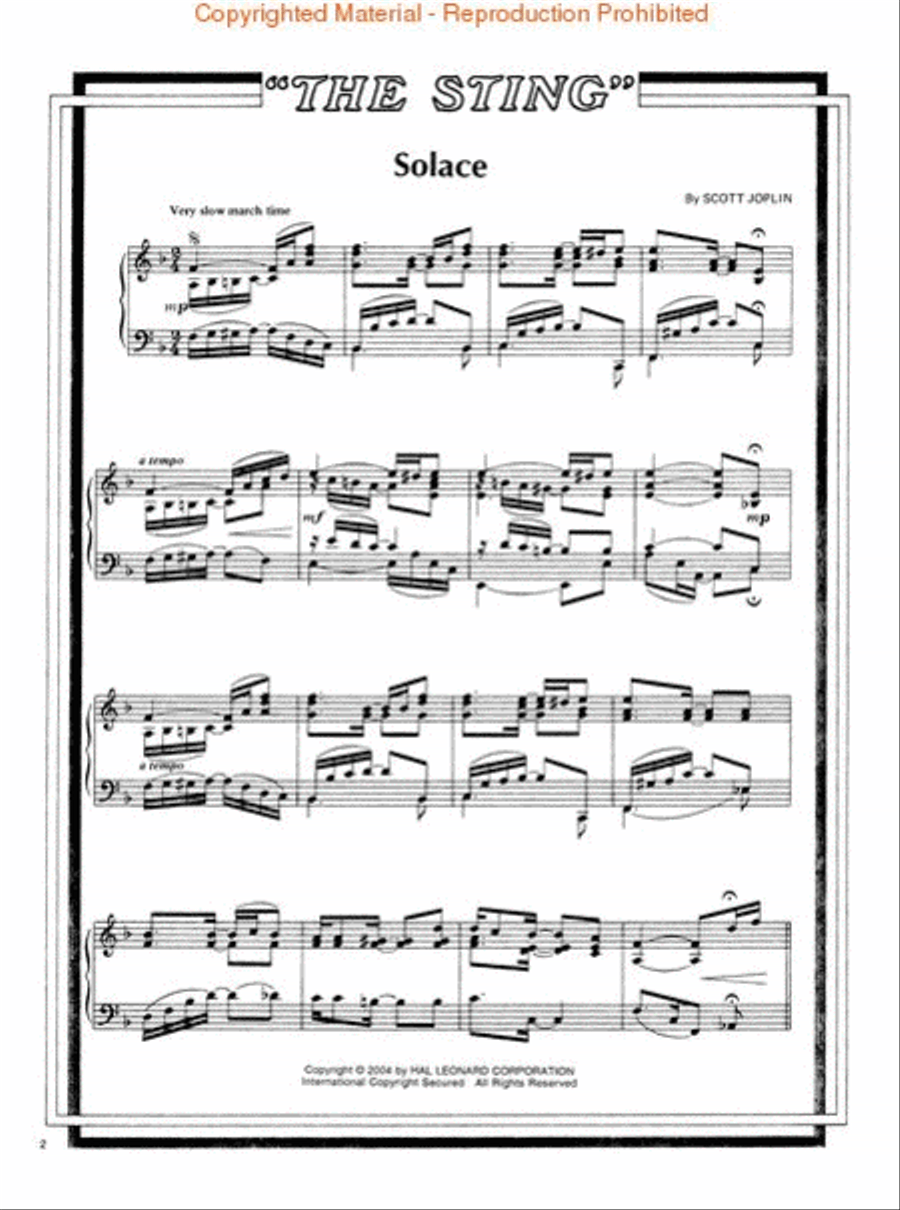 The Sting The Sting Piano Solo scores gallery preview page 2