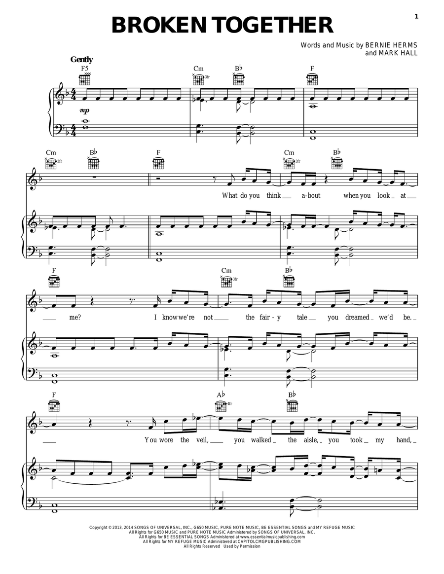 Broken Together Acoustic Guitar scores gallery preview page 1