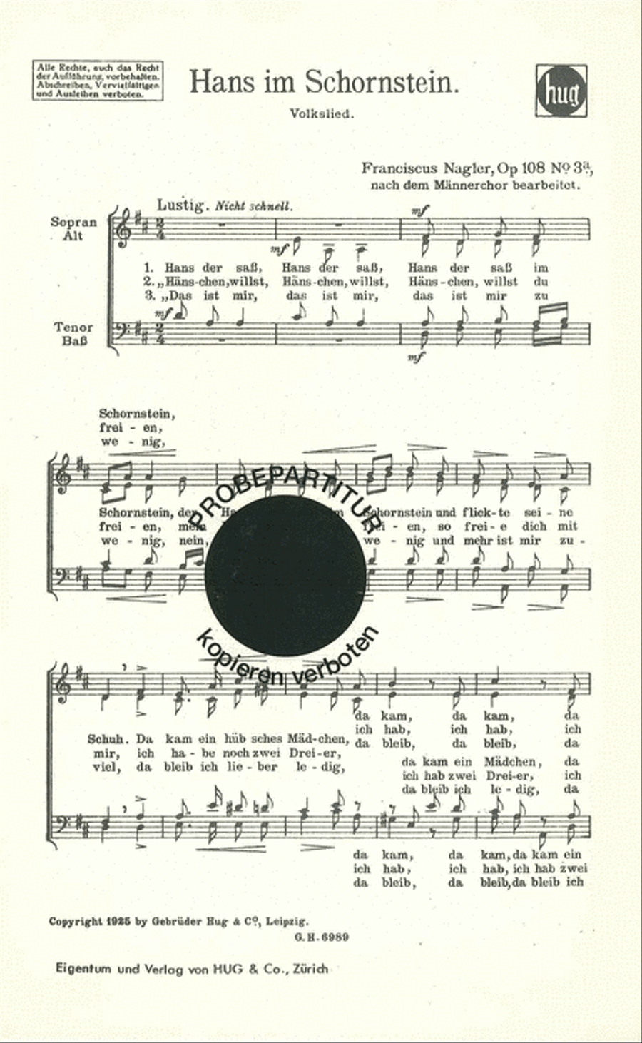 Hans im Schornstein Choir scores gallery preview page 1