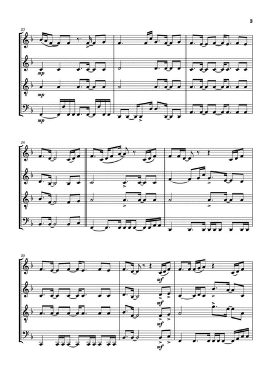 Easy On Me Woodwind Quartet scores gallery preview page 4