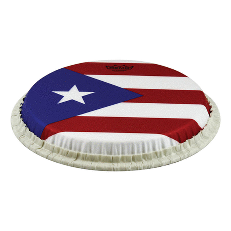 Conga Drumhead,tucked, 11“, Skyndeep, ”puerto Rican Flag“ Graphic
