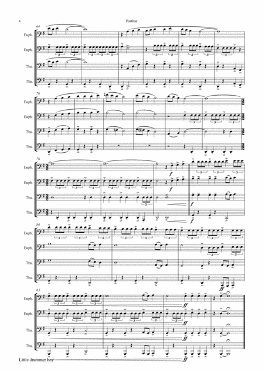 The Little Drummer Boy Tuba scores gallery preview page 4