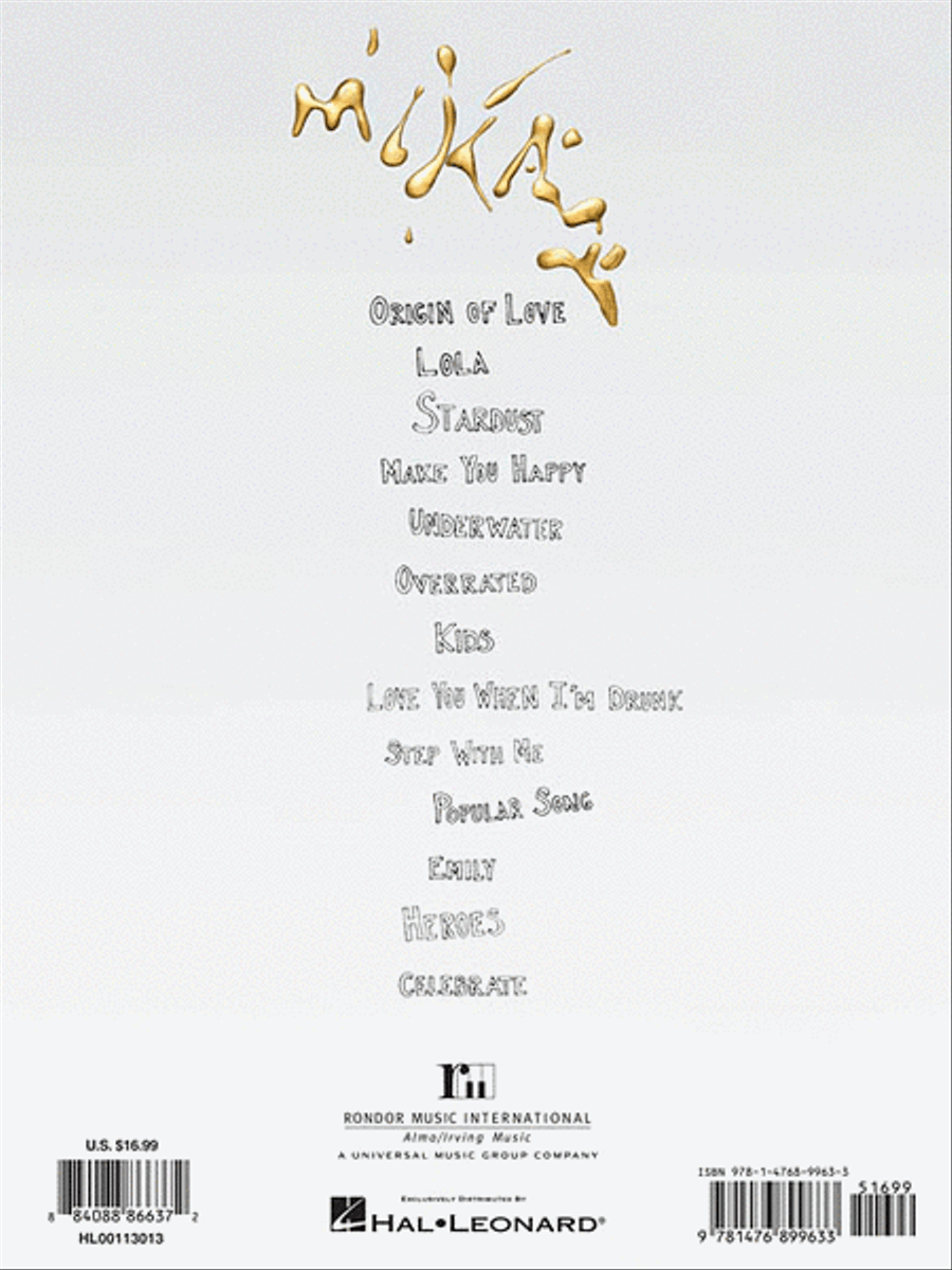 Mika - The Origin of Love Piano, Vocal, Guitar scores gallery preview page 2