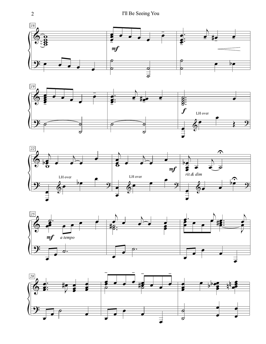 I'll Be Seeing You Piano Solo scores gallery preview page 2