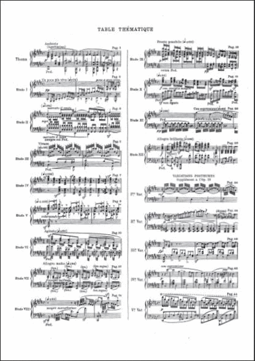 Etudes En Forme De Variations Op 13 Piano