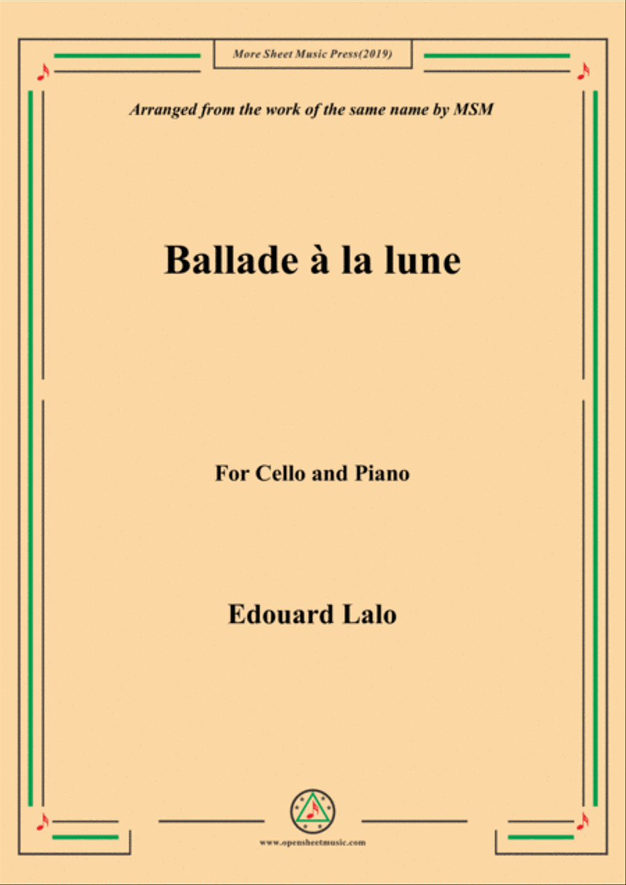 Lalo-Ballade à la lune, for Cello and Piano Piano scores gallery preview page 1