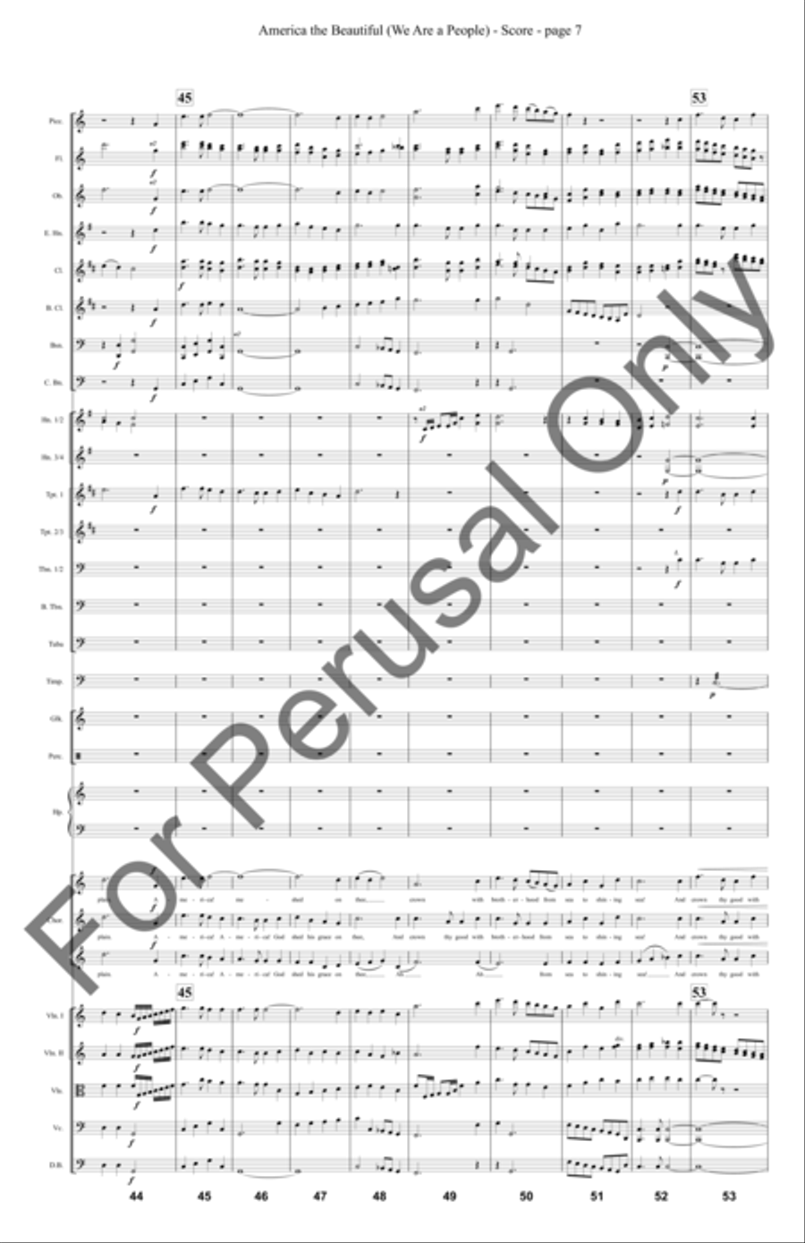 America the Beautiful (Orchestra Score/Parts) Choir scores gallery preview page 8