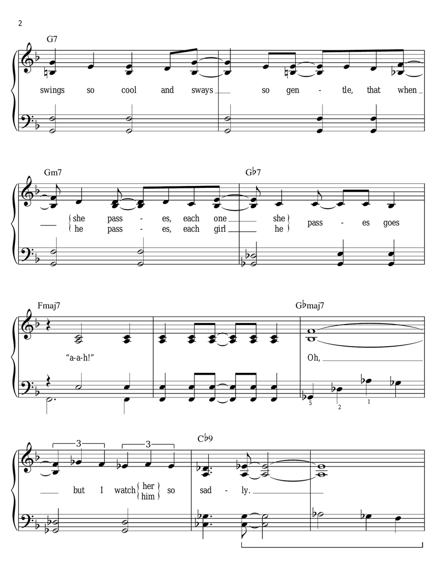 The Girl From Ipanema (Garôta De Ipanema) Easy Piano scores gallery preview page 2