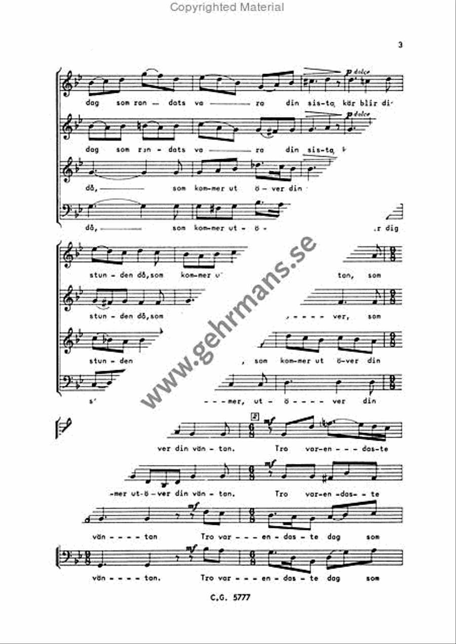 Kar blir stunden dig da Kar blir stunden dig da 4-Part scores gallery preview page 3