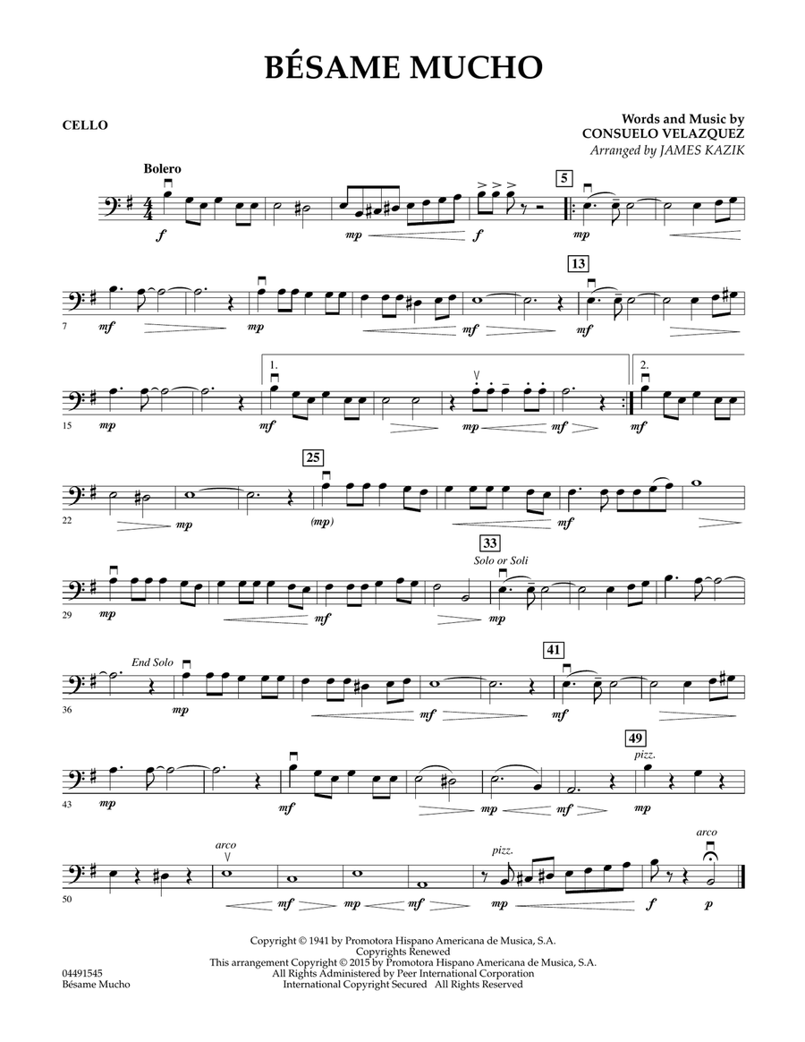 Besame Mucho - Cello Orchestra scores gallery preview page 1
