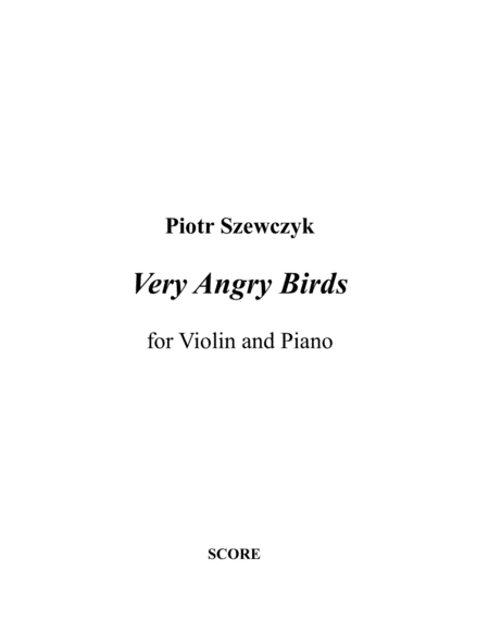Very Angry Birds for Violin and Piano