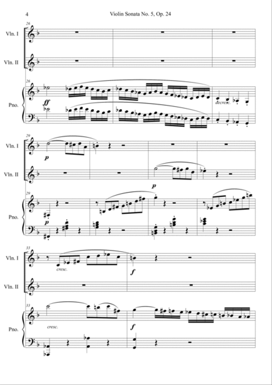 Beethoven: Violin Sonata No.5 Mov.1 Violin Solo scores gallery preview page 4