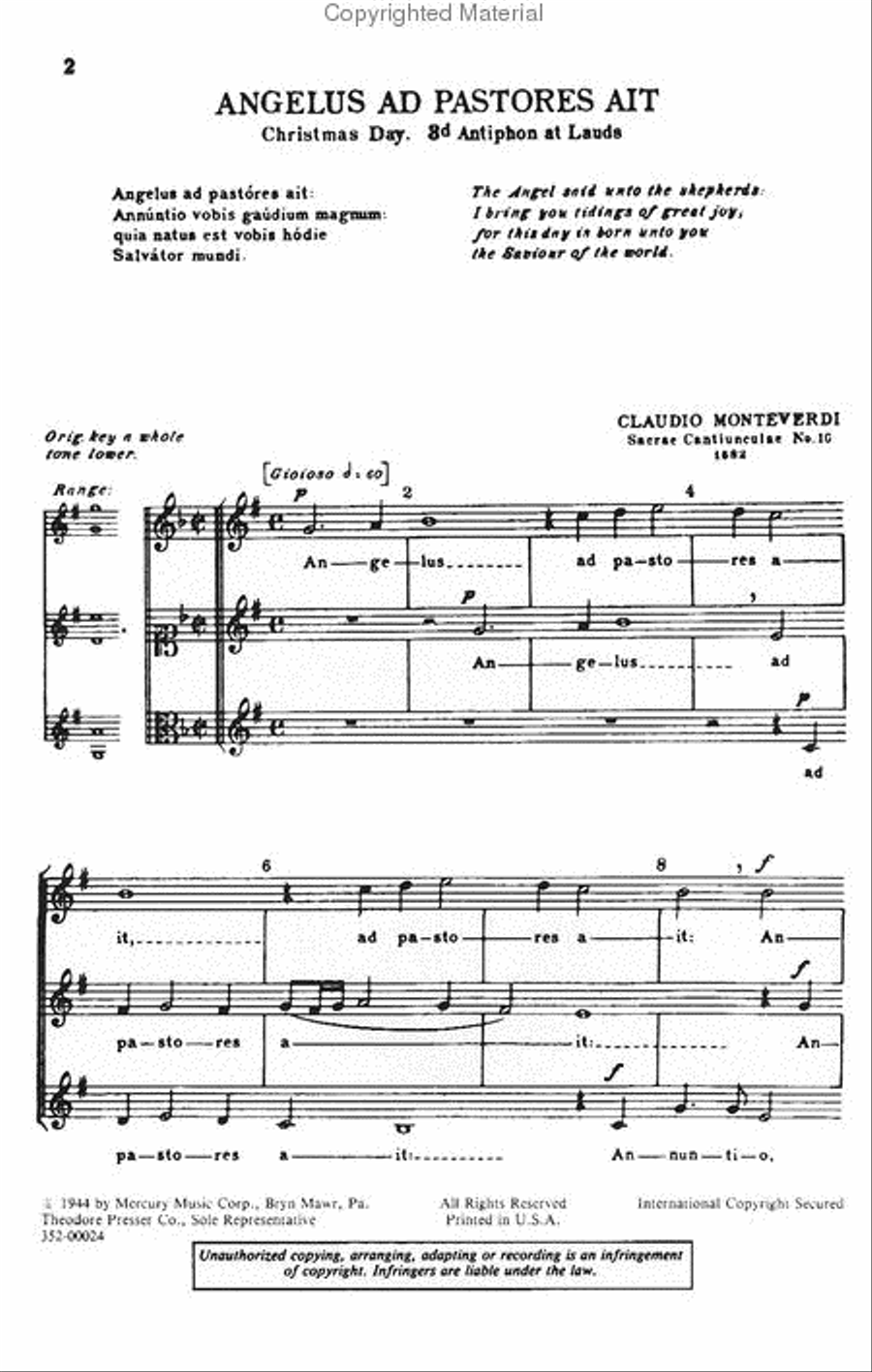 12. Angelus Ad Pastores Ait & 16. Hodie Christus Natus Est SSA scores gallery preview page 2
