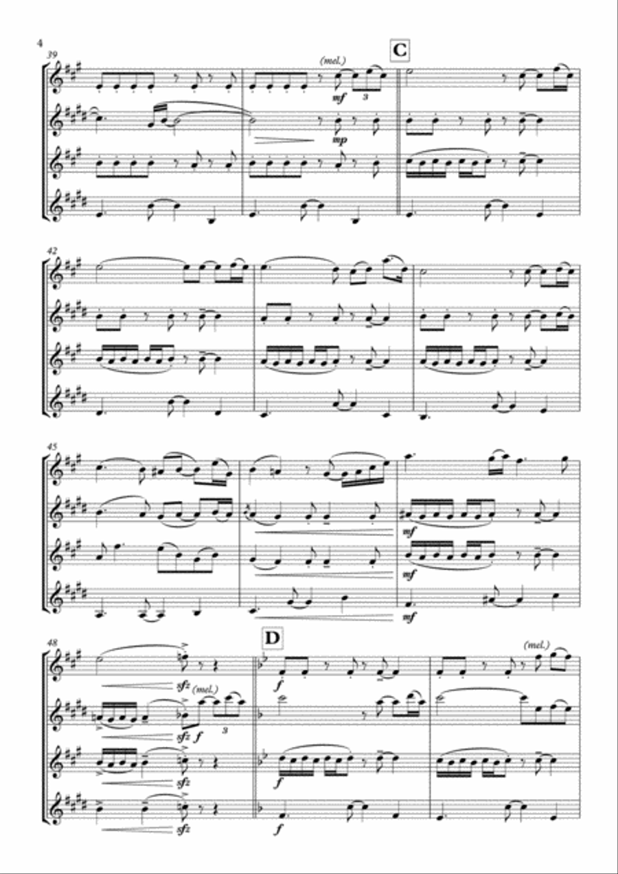 Il Postino (the Postman) Woodwind Quartet scores gallery preview page 4
